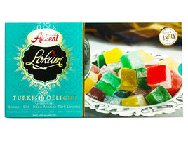 Akkent Lokum Traditional Turkish Delight with Fruits Flavor