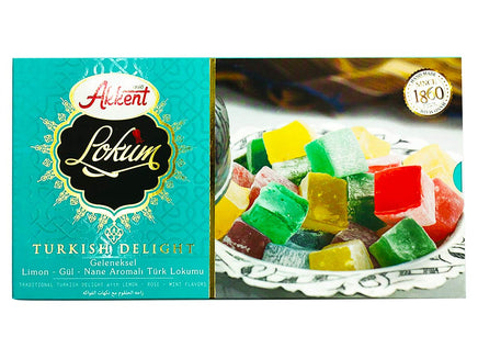 Akkent Lokum Traditional Turkish Delight with Fruits Flavor